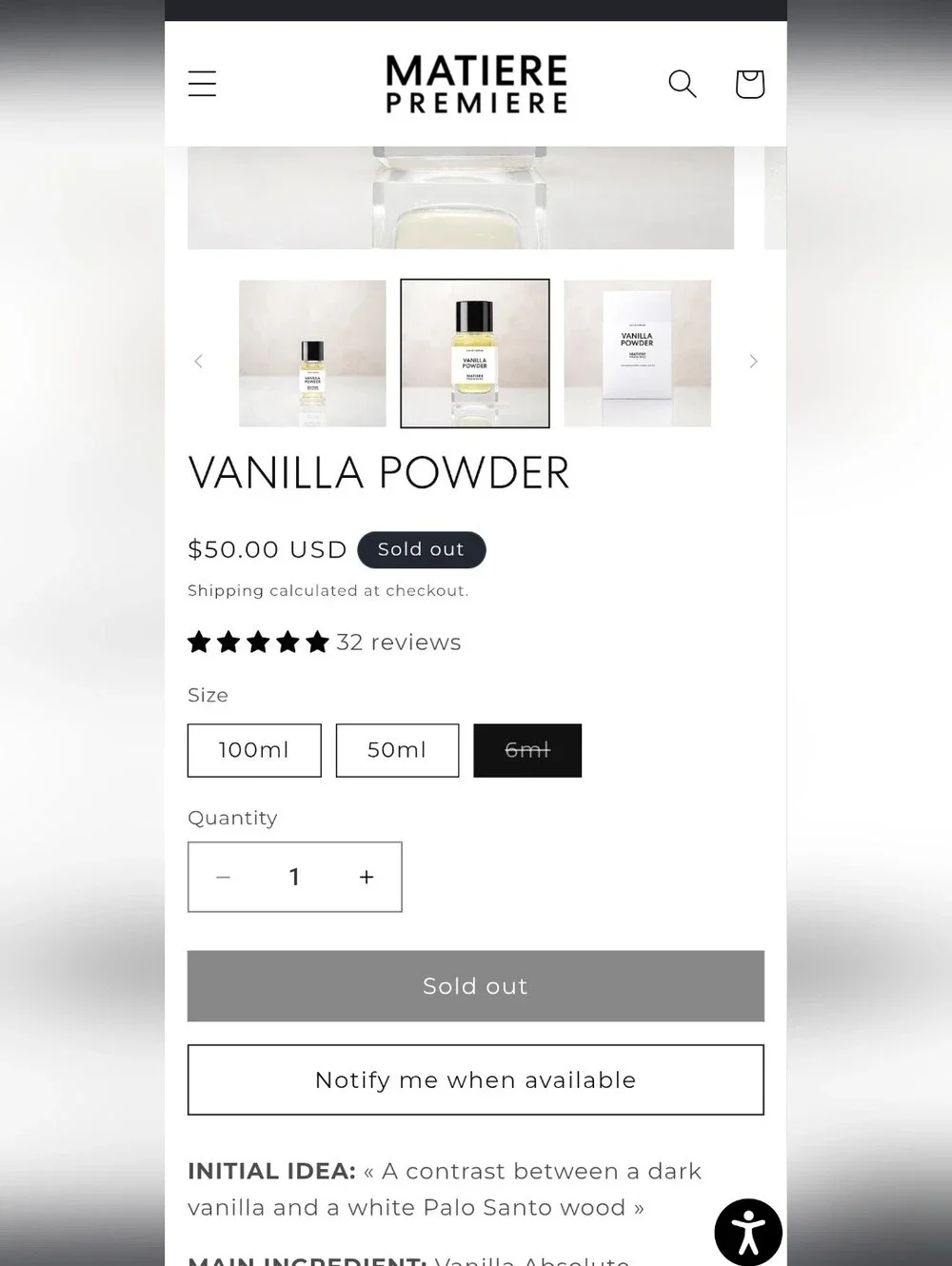 Matiere Premiere Vanilla Powder